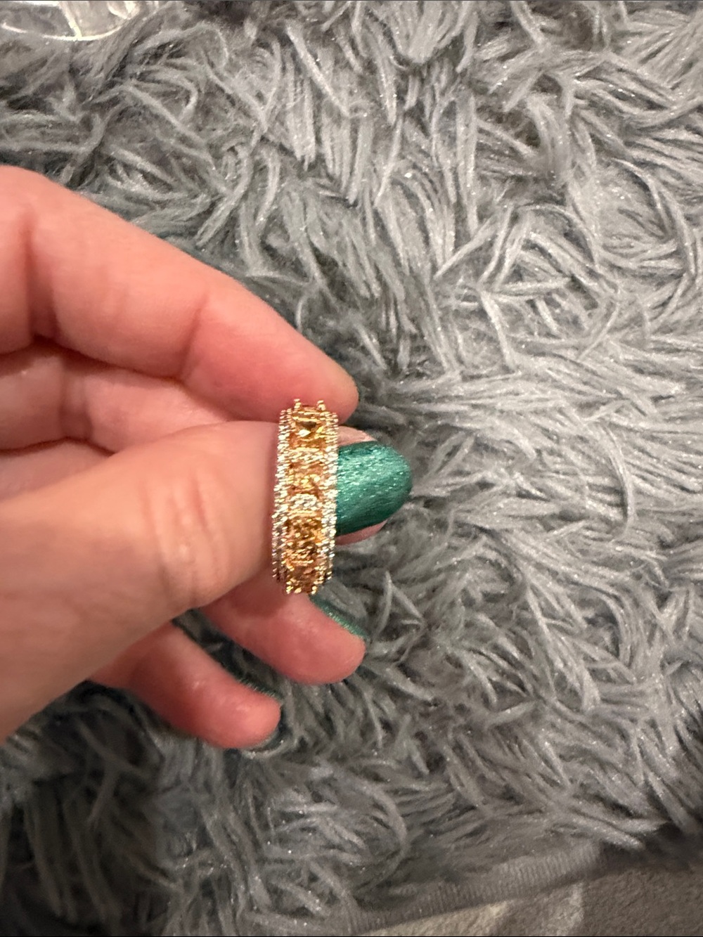 Park Lane Gold Crystal Pavé Filigree Eternity Ring